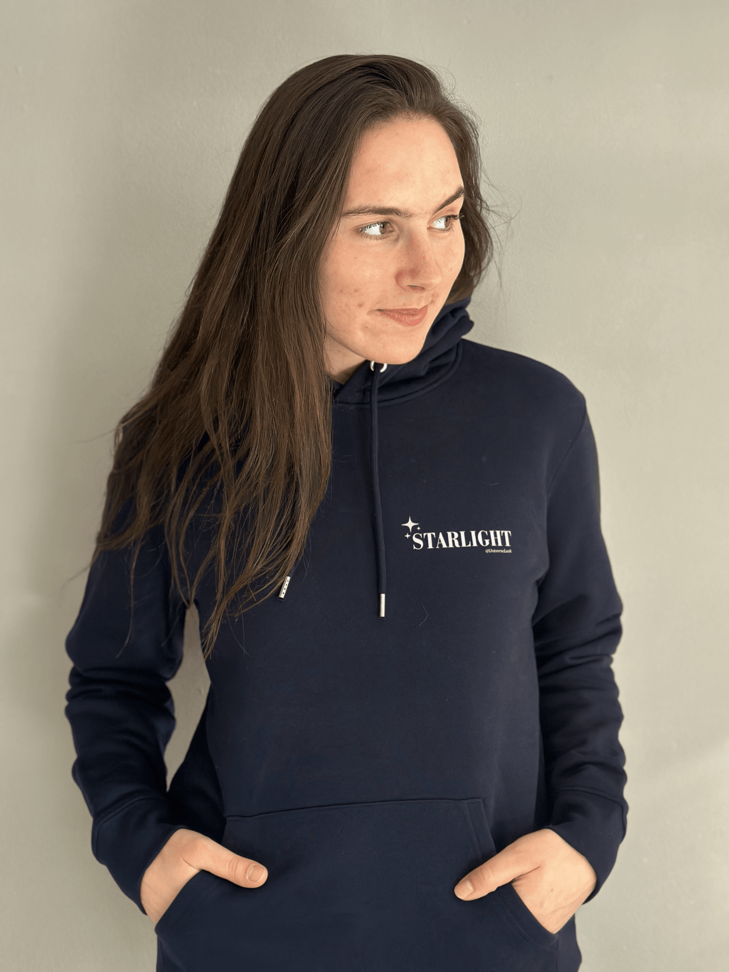 Bio Baumwolle Hoodie vegan fair Nachhaltigkeit Starlight Sterne Universum Magische Motive