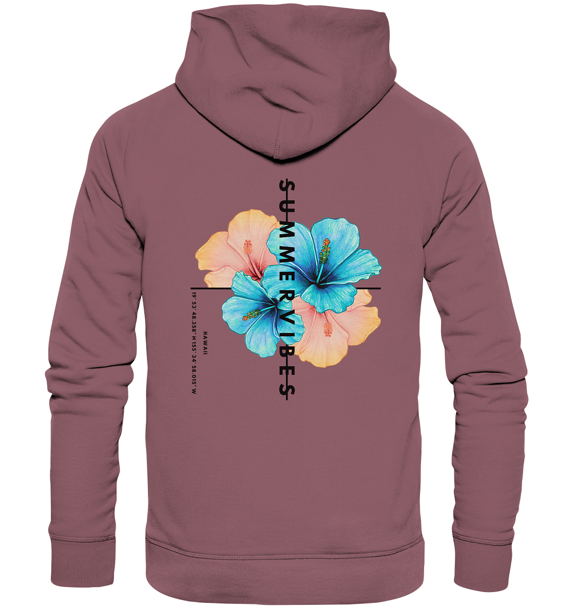 Bio Baumwolle Hoodie vegan fair Nachhaltigkeit Reisen Summervibes Blume