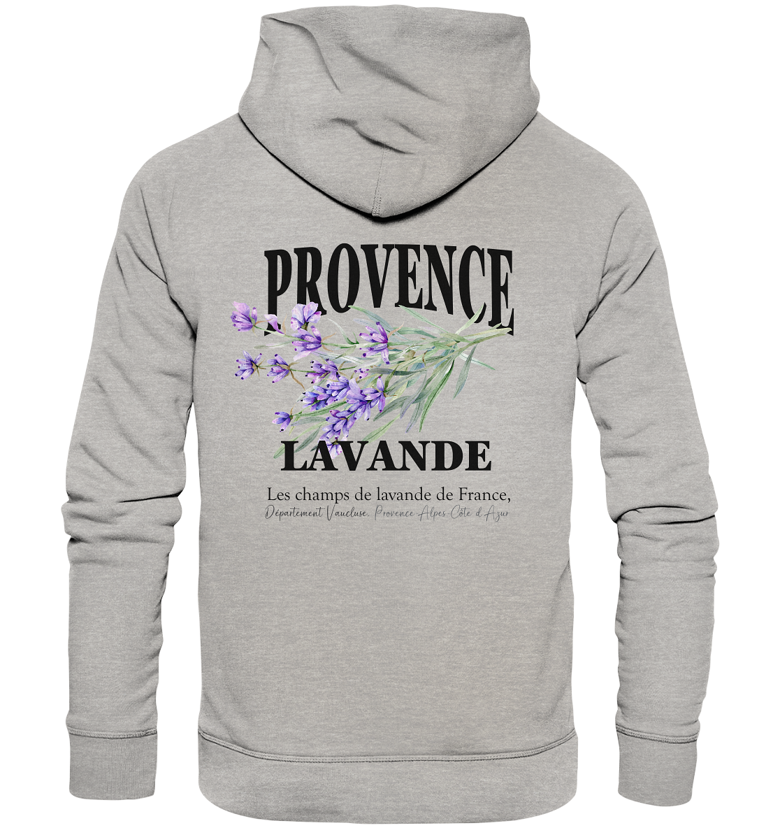 Bio Baumwolle Hoodie vegan fair Nachhaltigkeit Reisen Provence Lavendel