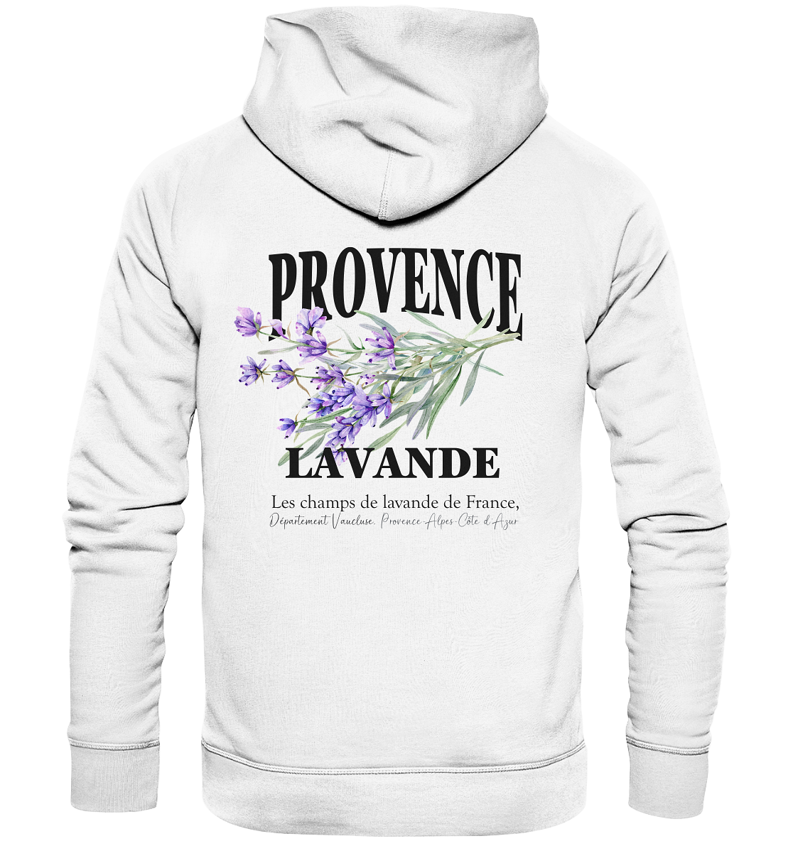 Bio Baumwolle Hoodie vegan fair Nachhaltigkeit Reisen Provence Lavendel