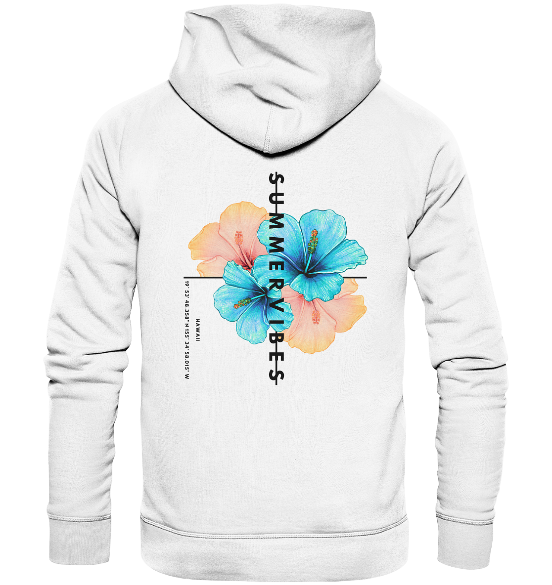 Bio Baumwolle Hoodie vegan fair Nachhaltigkeit Reisen Summervibes Blume