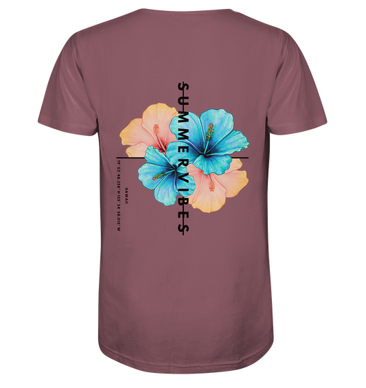 Bio Baumwolle T-Shirt vegan fair Nachhaltigkeit Reisen Summervibes Blume