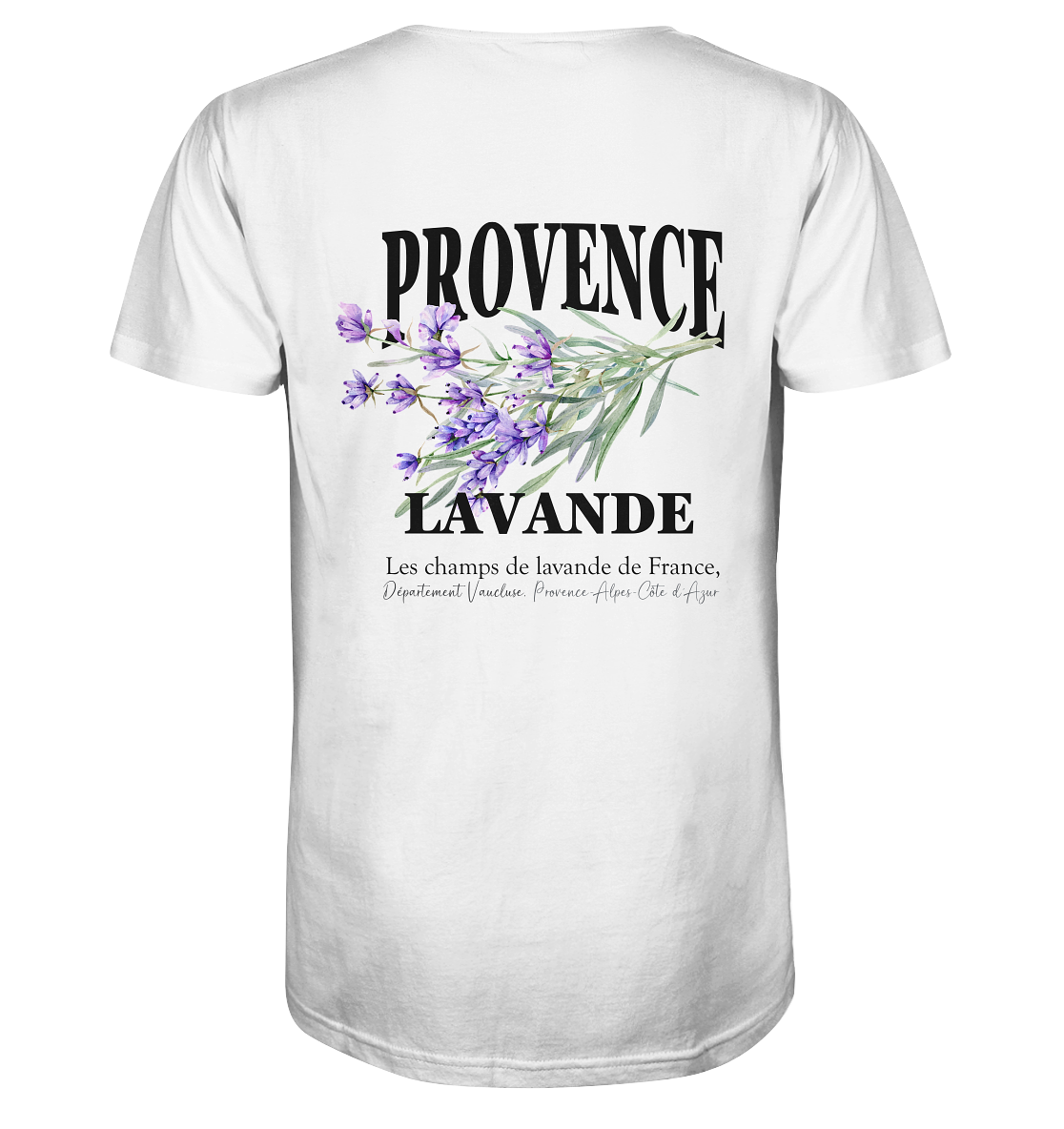 Bio Baumwolle T-Shirt vegan fair Nachhaltigkeit Reisen Provence Lavendel