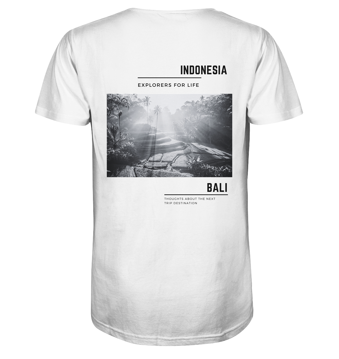 Bio Baumwolle T-Shirt vegan fair Nachhaltigkeit Reisen Reisfelder Indonesien Bali