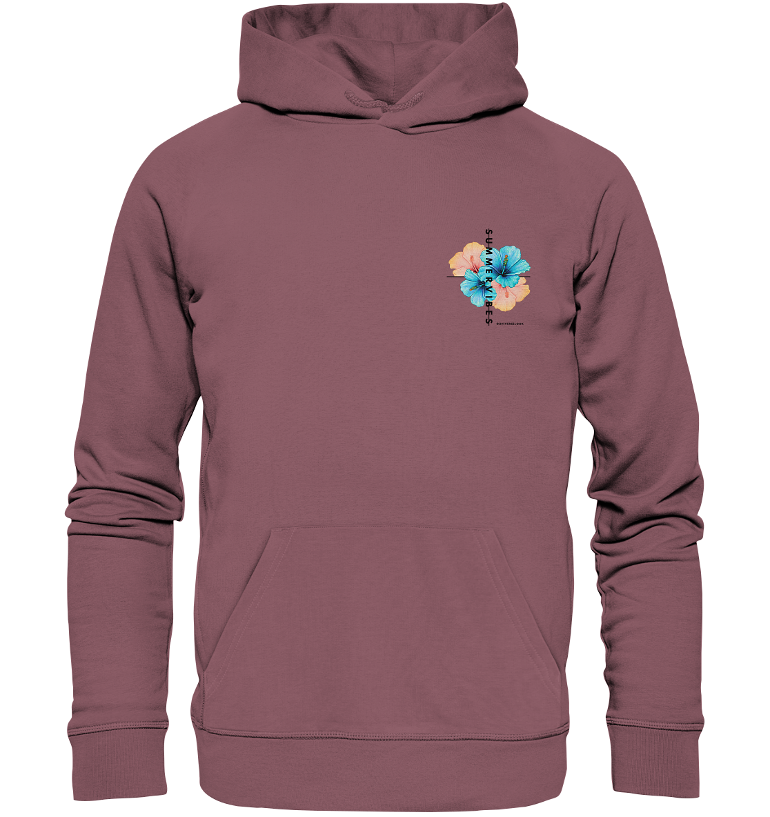 Bio Baumwolle Hoodie vegan fair Nachhaltigkeit Reisen Summervibes Blume